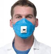 3M  P2 N95 Aura Flat Fold Respirator valved (9422+) Pk-10
